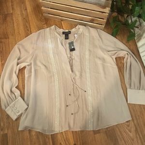 LANE BRYANT Sheer long sleeve blouse